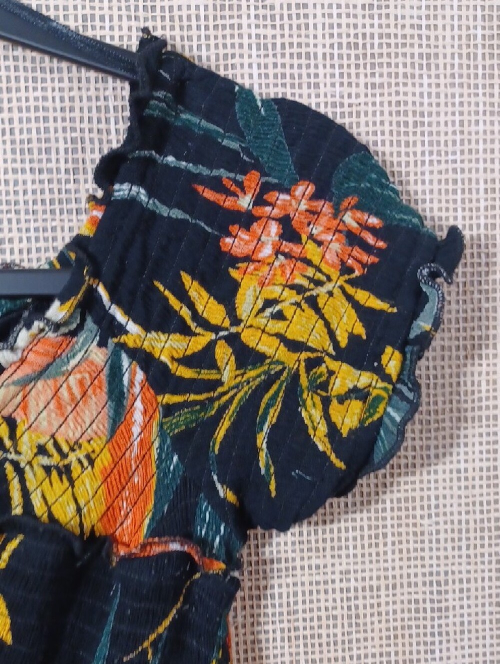 Patrons of Peace Black Floral Maxi Dress with Orange and Cream Details - Picture 5 of 12